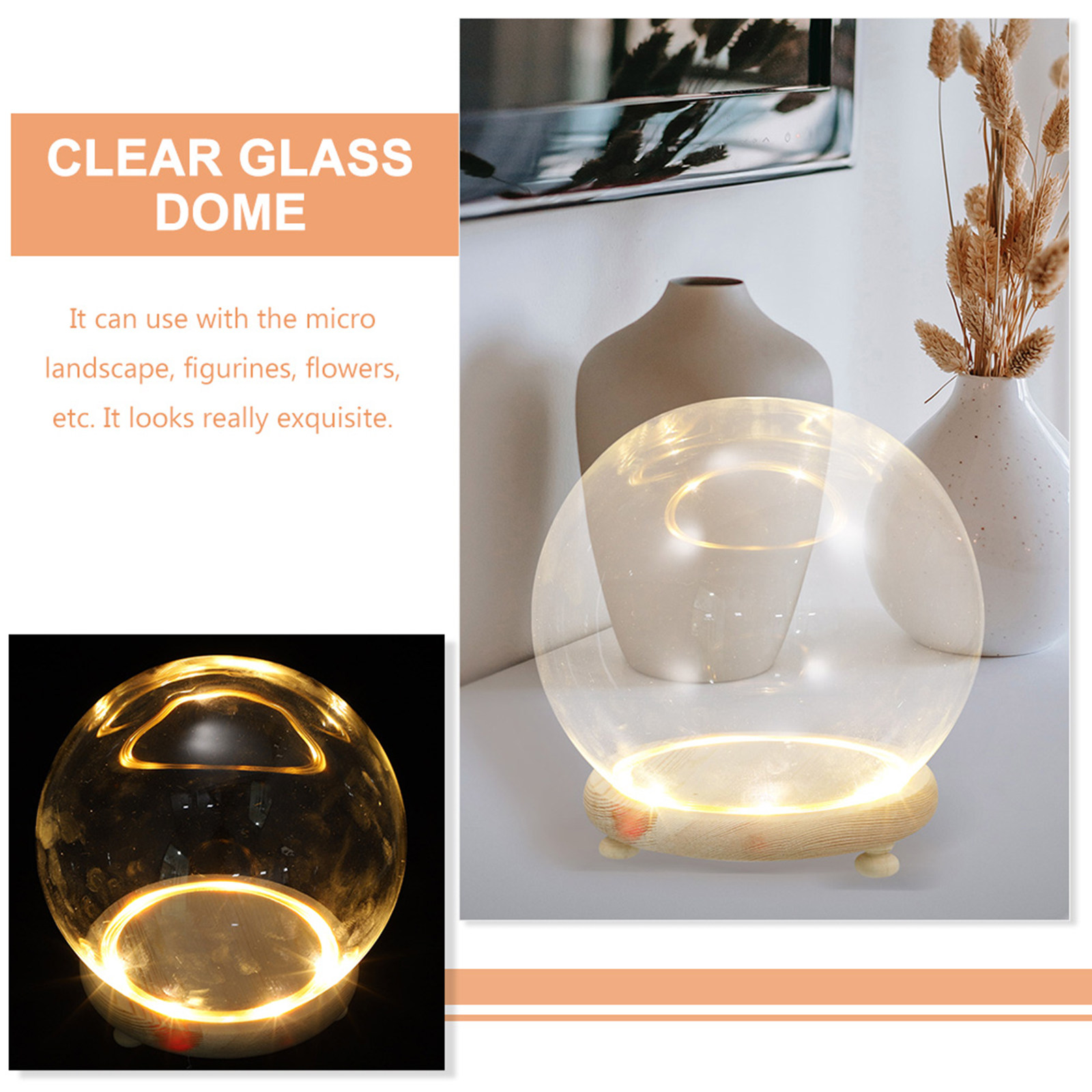 Glass Dome Display Case Preser - Plastic Dome Clear ulasan dan harga